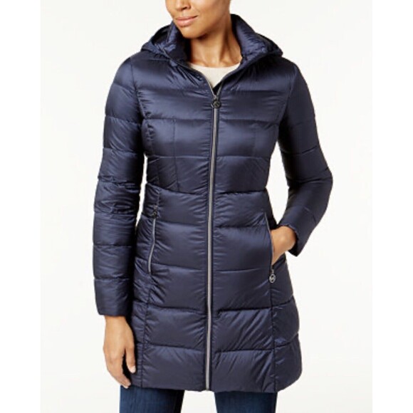 MICHAEL by Michael Kors Packable Down Fill Jacket Navy Blue Size PXXS EUC!!! - Picture 1 of 4